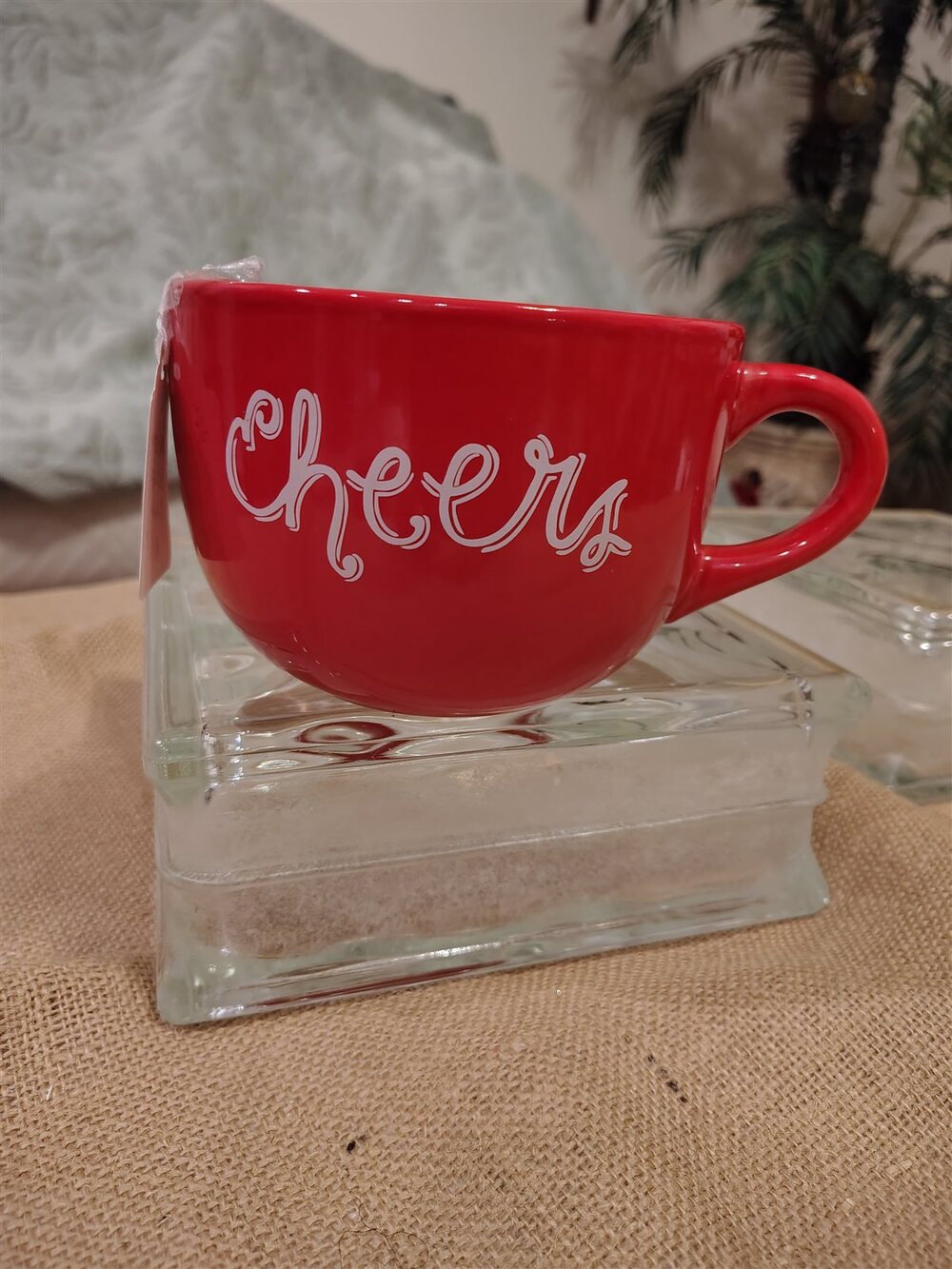 Large Red Cheers Christmas Mug Cup